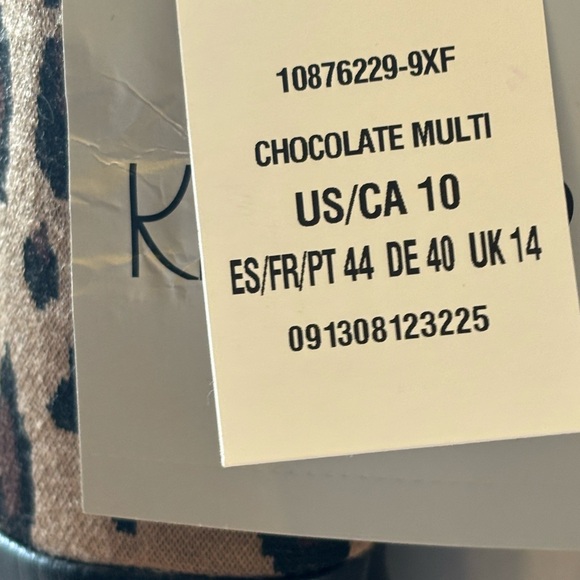 NWT Kasper Women Cheetah Print Animal-Jacquard Faux-Leather-Trim Sheath Sz 10 - Picture 9 of 10